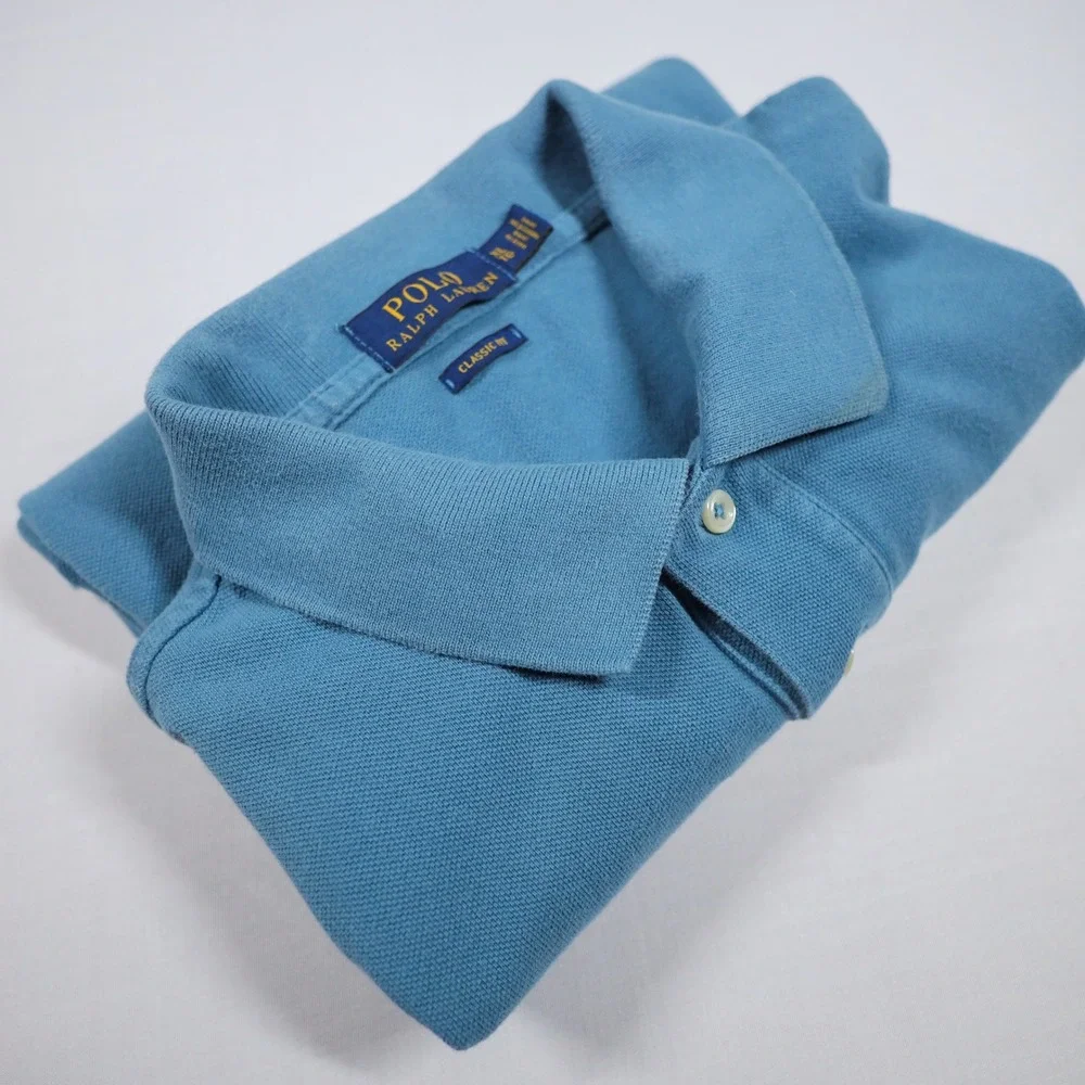 Polo Ralph Lauren Polo Shirt Mens XL Blue Classic Fit Mesh Cotton White Pony